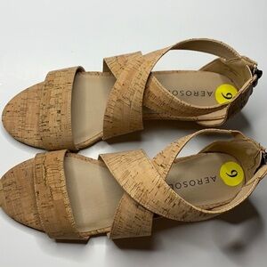 AEROSOLES Tan Cork Sandals